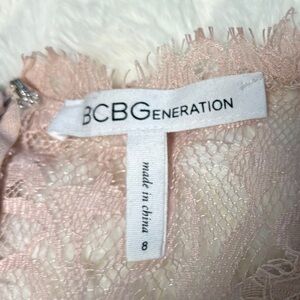 BCBGeneration lace-inset fit and flare dress, size 8 in mauve
